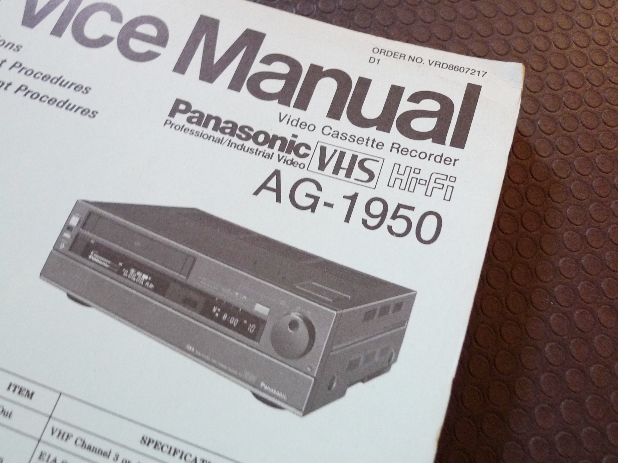 ... Array - vintage panasonic ag 1950 video cassette recorder service manual ebay rh ebay com